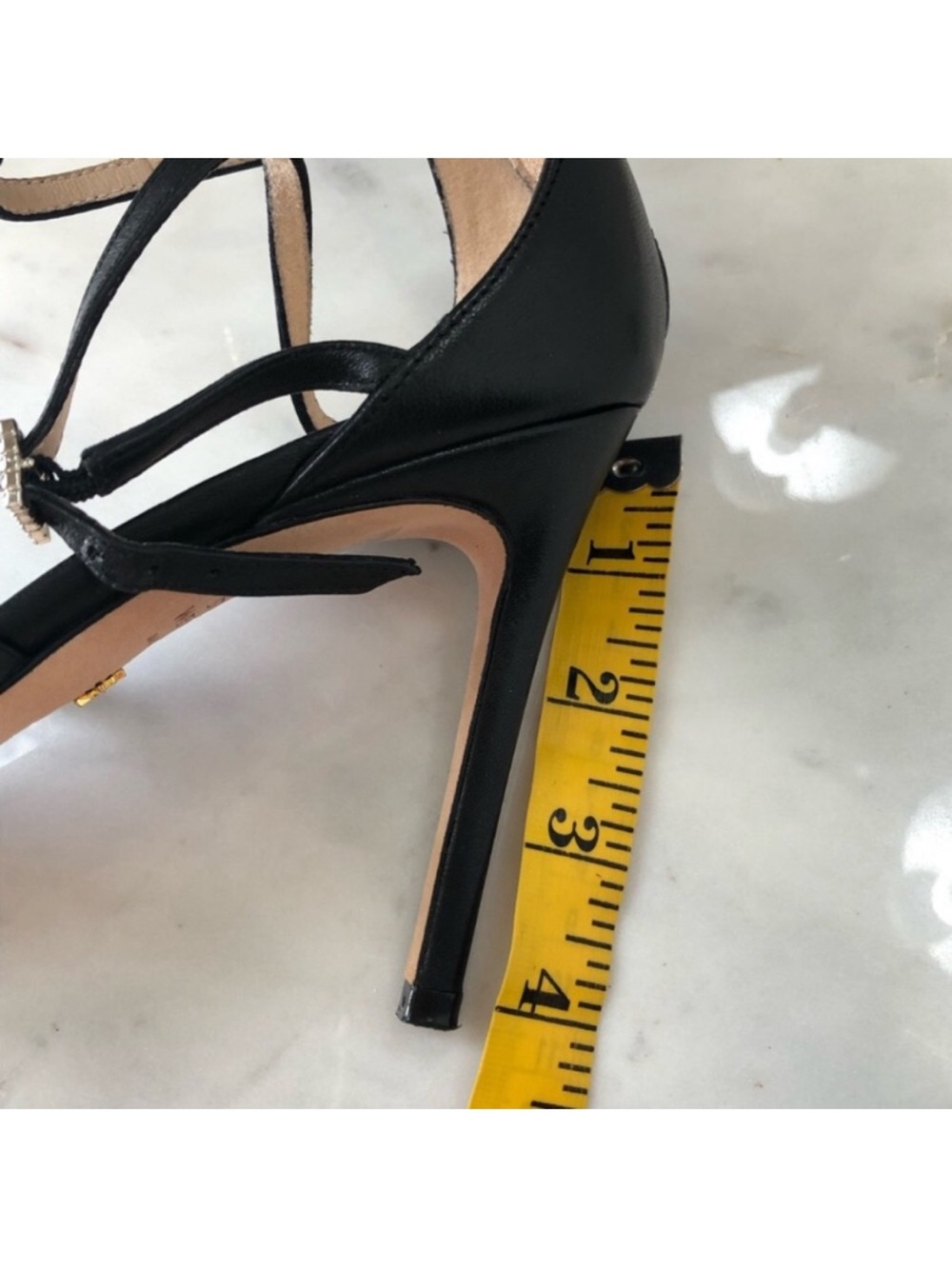 Stuart Weitzman Black Strappy Crystal-Accent Stiletto - Picture 13 of 16